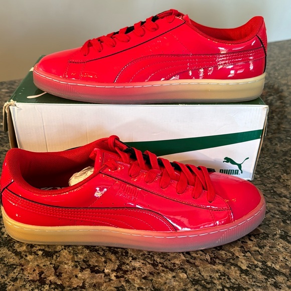 Puma Other - Puma Basket patent red ice fade sneakers NIB 10.5